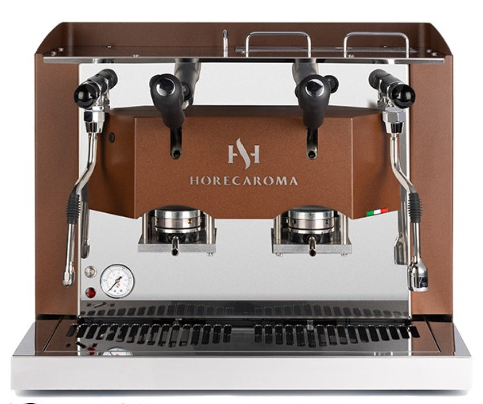 Aroma – HO.RE.CA. 2.0 – Braun-Inox 2 Gruppen Dosiert - Kaffeemaschine für E.S.E. Pads