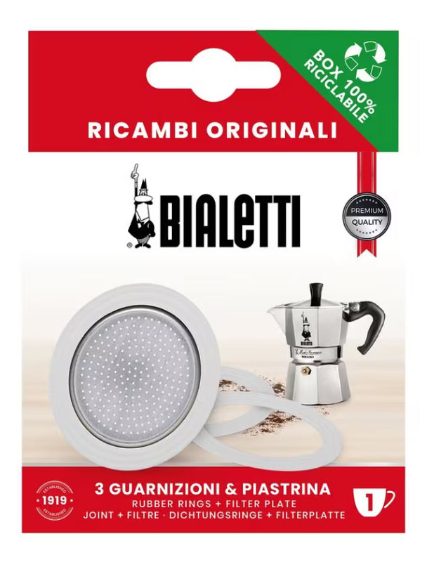 BIALETTI Set: Filter und 3 Dichtungen Moka 1 Tasse