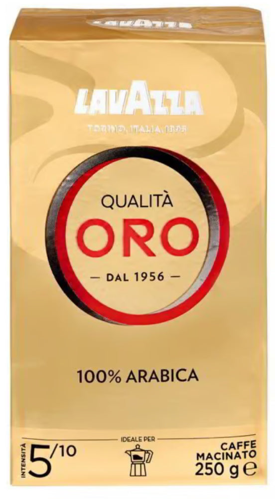 Lavazza Qualità Oro gemahlener Kaffee 250 g – 100% Arabica