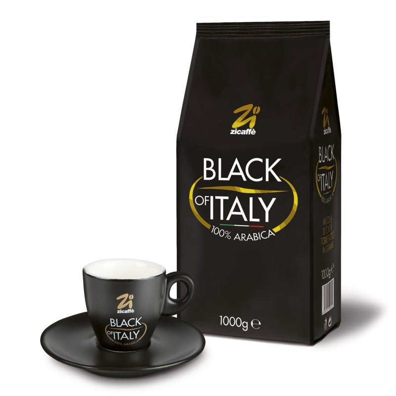 Zicaffè – Black of Italy – Kaffeebohnen (1000 g) + Gratis Espressotasse