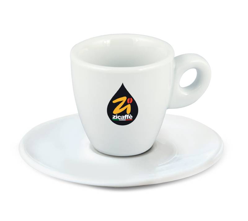 Zicaffè – Espressotasse Weiss mit Untertasse
