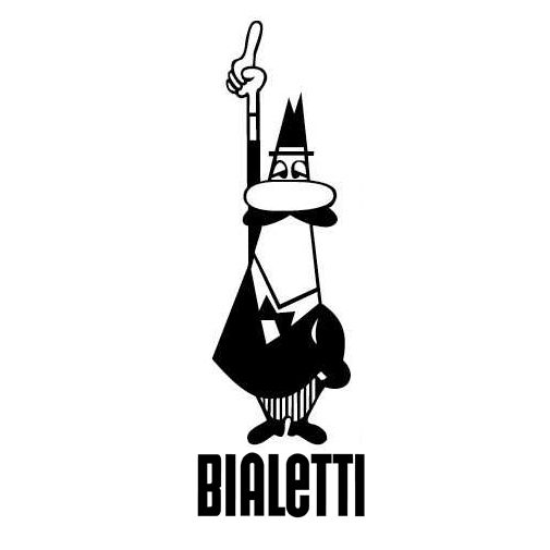 Bialetti Logo mit dem Männchen mit Schnurrbart (L'omino con i baffi)