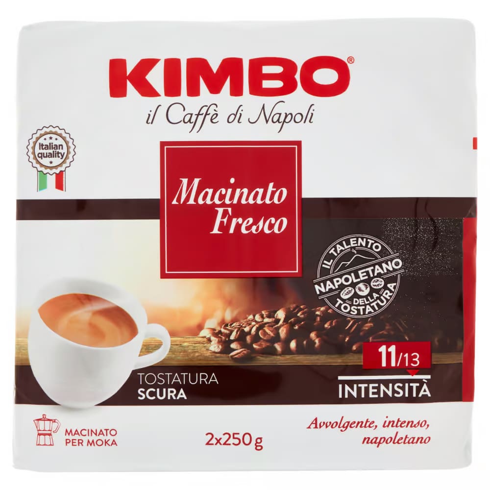Kimbo Macinato Fresco gemahlener Espresso Kaffee 2x250g Doppelpackung