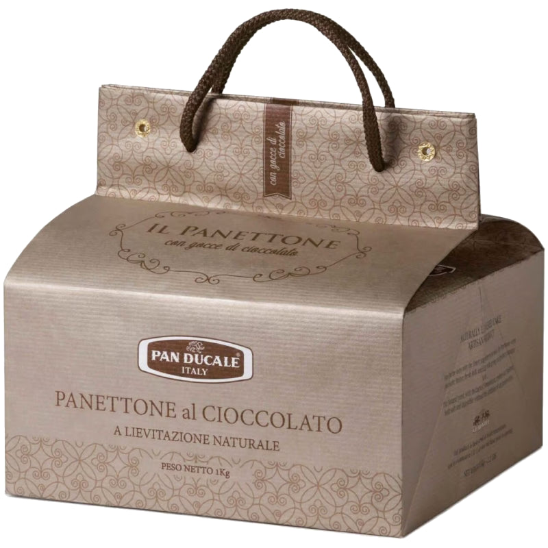Pan Ducale Panettone al Cioccolato in eleganter Geschenkverpackung mit Tragegriff