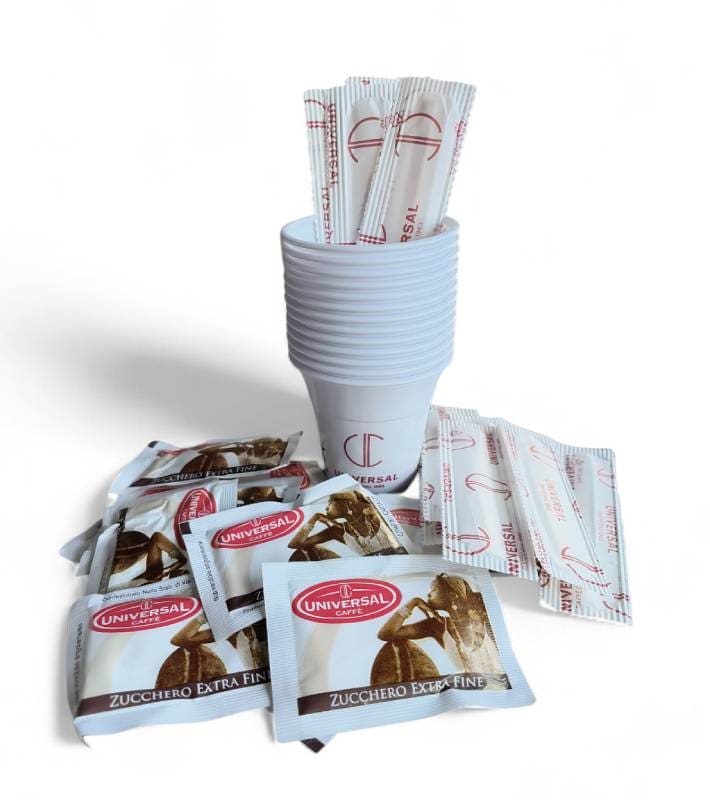 Universal Caffè Zubehör – Espresso Kit, Tassen und Portionszucker