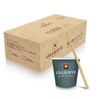 Lollo Caffè Eco Kit Espresso Zubehör-Set 100 Stück