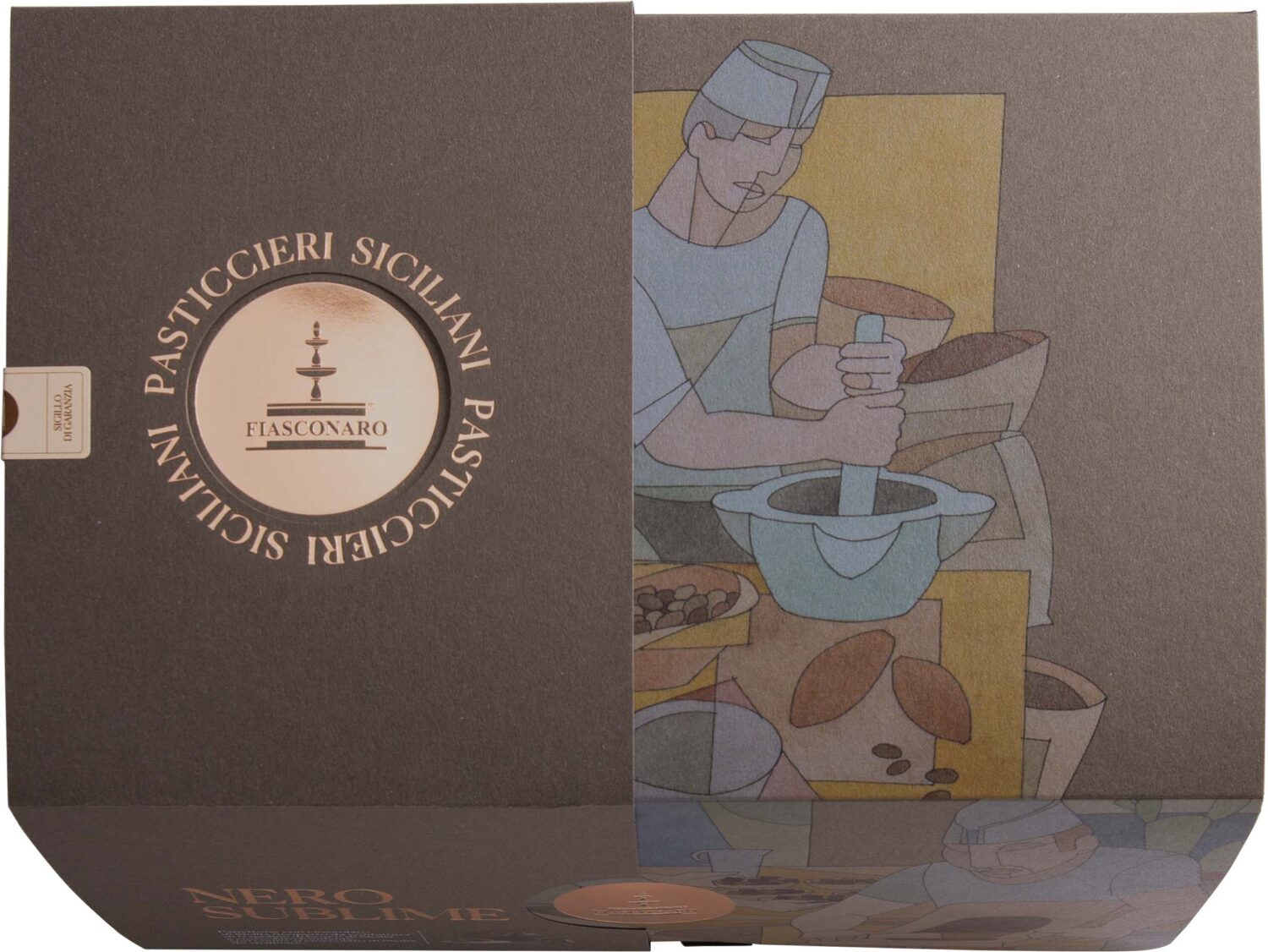 Panettone Fiasconaro Nero Sublime und Schokoladen Crème 1000g