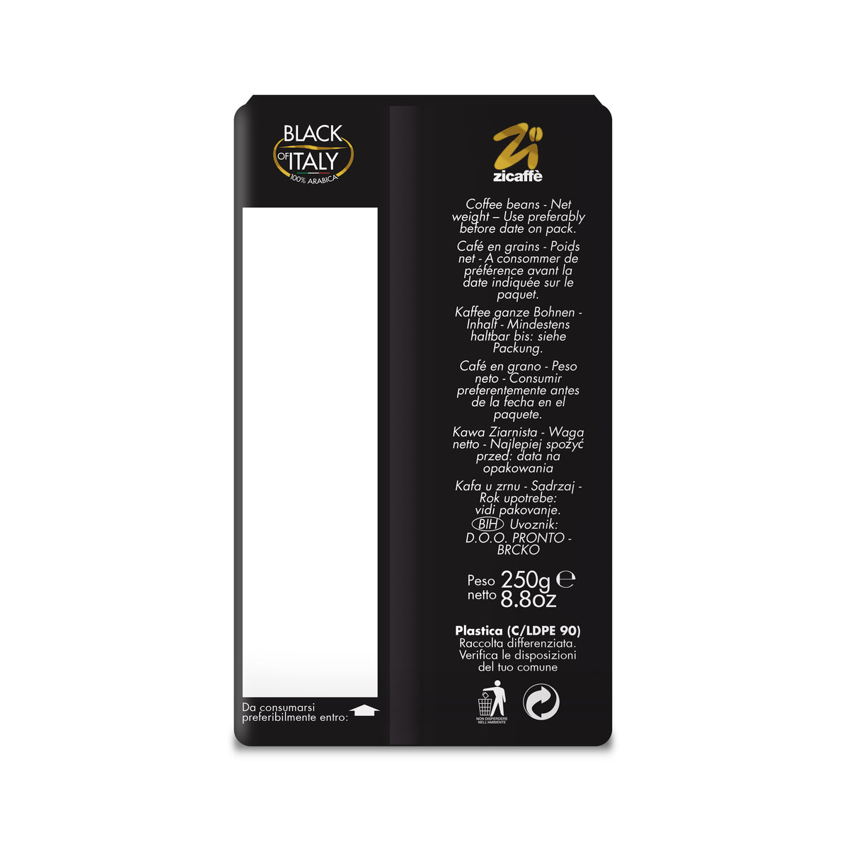 Zicaffè – Black of Italy – Grains de café (1000 g)