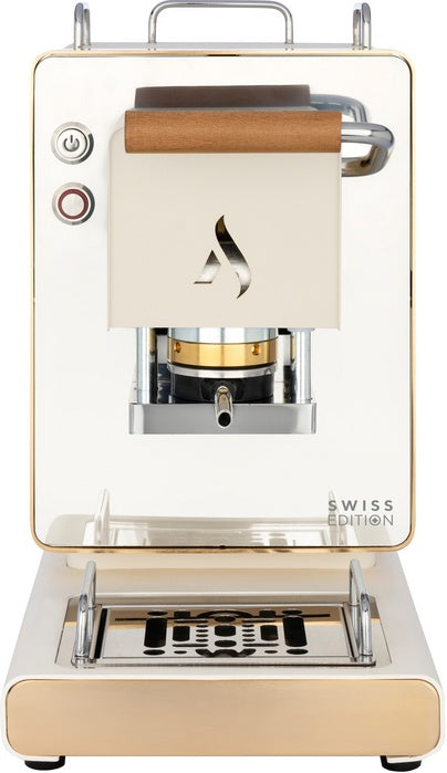 Aroma - Iconica CLAUDIA - Swiss Edition - White / 24k Gold - Kaffeemaschine für E.S.E. Pads