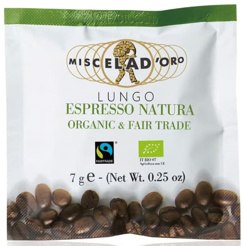 Miscela D’Oro – Espresso Natura Bio Lungo Cafè Crème – E.S.E. Pads