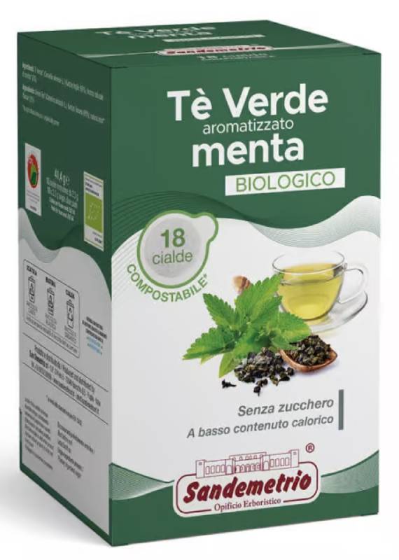 Sandemetrio - Tè Verde aromatizzato Menta Biologico - E.S.E. Pads