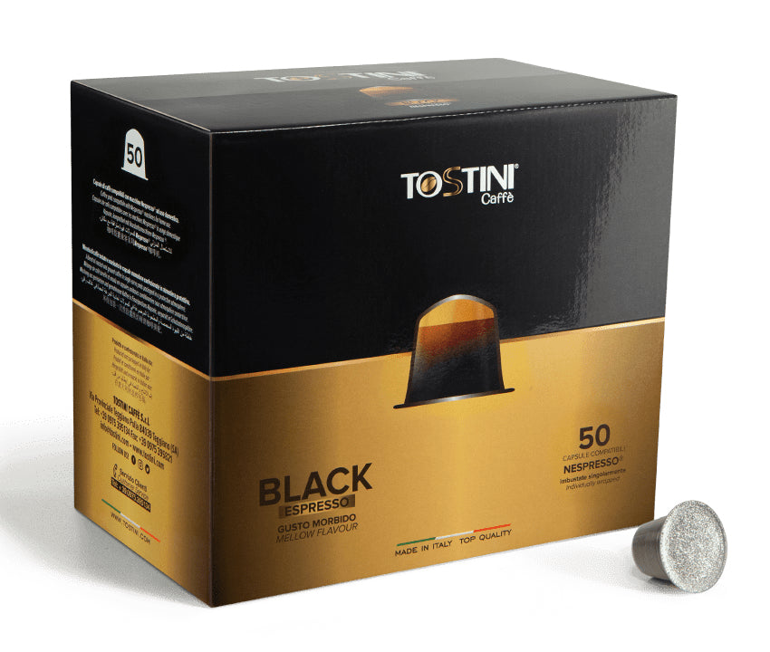 Tostini Black Gusto Morbido – Nespresso® kompatible Kapseln (100 Stk.)