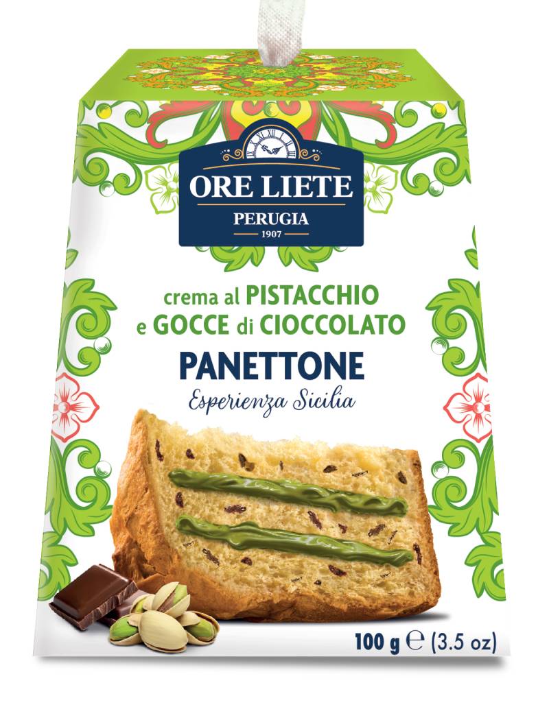 Ore Liete - Panettoncino crema al Pistacchio e gocce di cioccolato -  100g