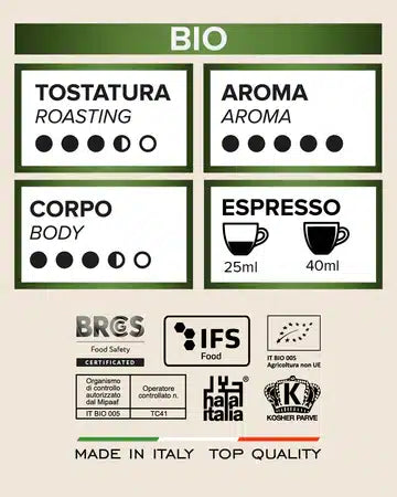 50 Tostini - Espresso Bio - E.S.E. Pads