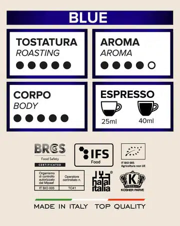 50 Tostini - Espresso Blue Koffeinfrei - E.S.E. Pads