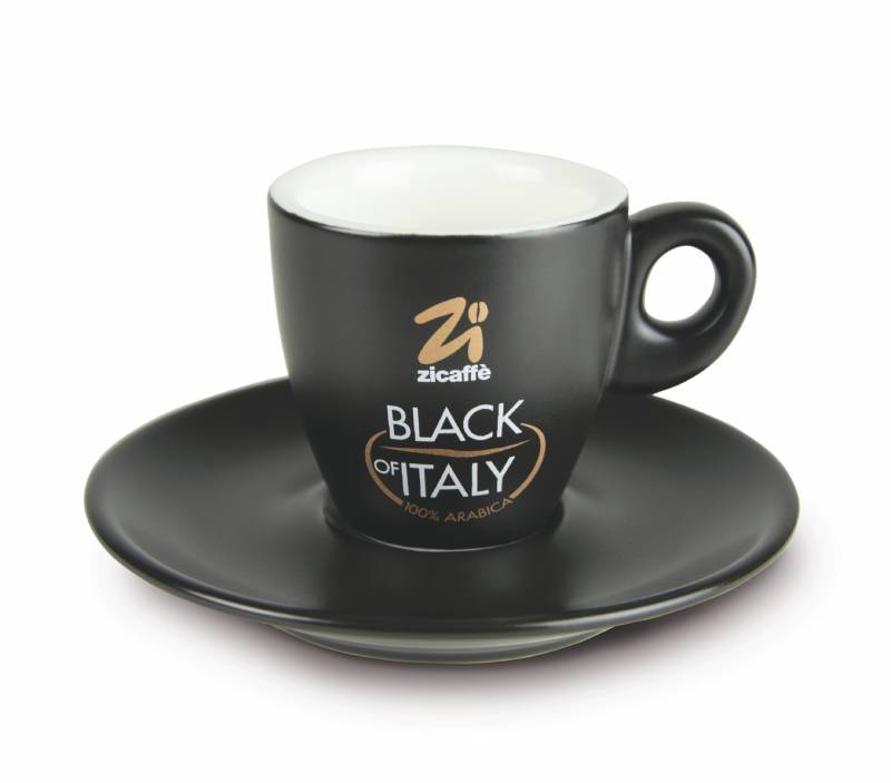 Zicaffè Black of Italy – Black Espresso Cup with Saucer