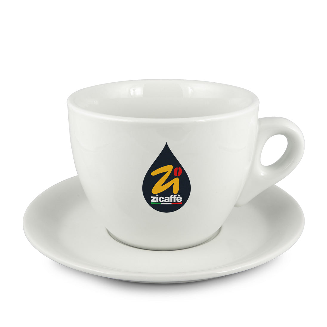 Zicaffè – White Cappuccino Cup with Saucer