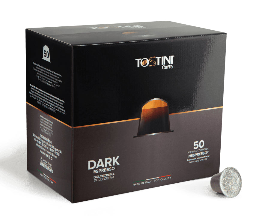 Tostini Dark Dolce Crema Nespresso® kompatible Kaffeekapseln – 50 Stück