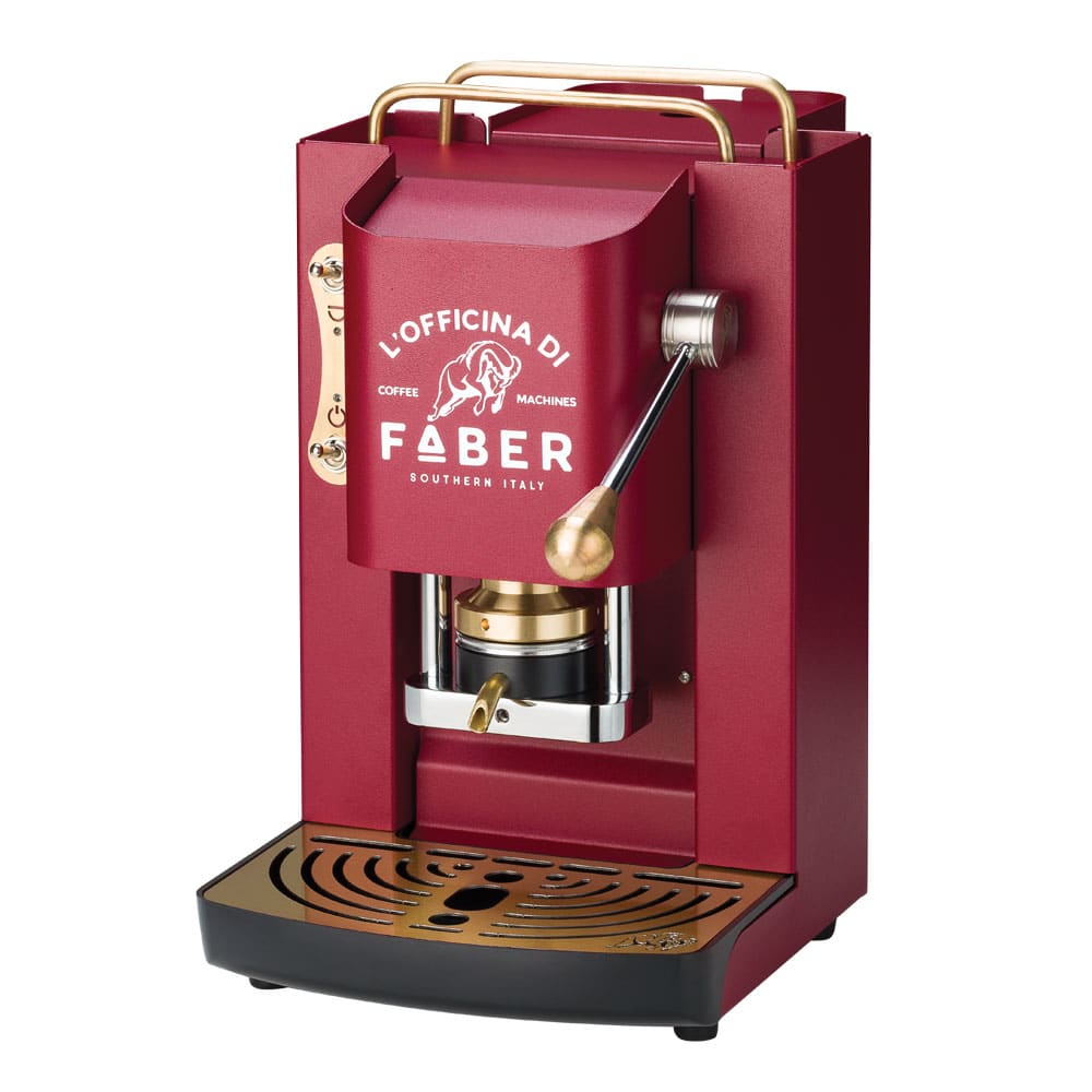 Faber - Pro Deluxe Cherry Red & Gold - Caffettiera per cialde E.S.E. - La  Bottega del Caffè